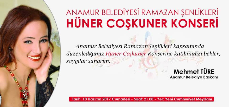 ANAMUR BELEDİYESİNDEN KONSERE DAVET