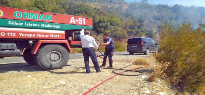 Aydıncıkta’ki Yangın Söndürüldü