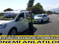 Anamur'da Sürücülere  Kask Ve Emliyet Kemeri Kullanılımın Önemi Anlatıldı